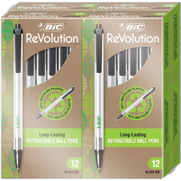 ReVolution Clic Stic Retractable Ballpoint Pen, 48PK